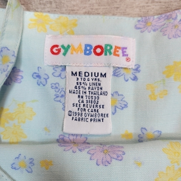 VTG Blue Floral Gymboree Girls Dress Size Medium - Picture 2 of 4